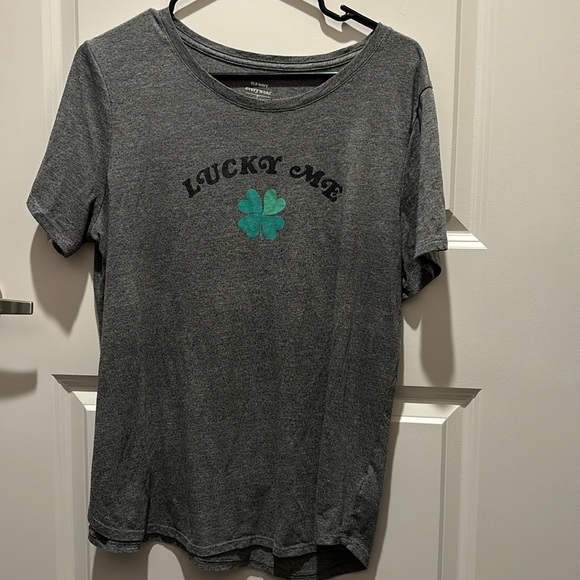 Old Navy Lucky Me Shirt Women’s Large Grey gray - Picture 1 of 12
